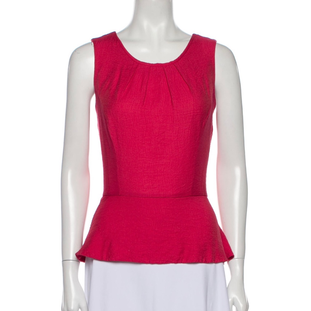 Alexis Sleeveless Peplum Top Reddish / Pink Women’s Size S M